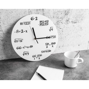 Matematična stenska ura, bela
