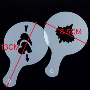 Šablone za dekoracijo kave in sladic, 16 kos